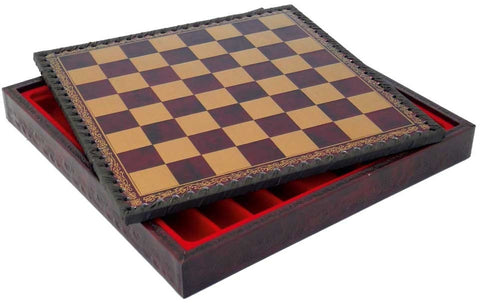 Hand Painted Unique Chess Set with Leatherette Chessboard