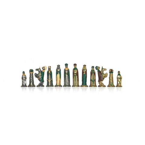 Medieval Metal Chess Pieces Set, Hand-Painted, Made in Italy, 6cm King