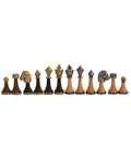 Classic Metal & Wood Chess Pieces, Gold/Silver Plated, 7.5 cm King, Italy