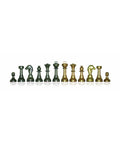 Handmade Brass Chess Pieces Set, Gold & Silver Plated, Classic, Italy, King 5cm