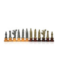 Medieval Chess Pieces Set, Metal & Wood, Handcrafted, Made in Italy, 8.1cm King