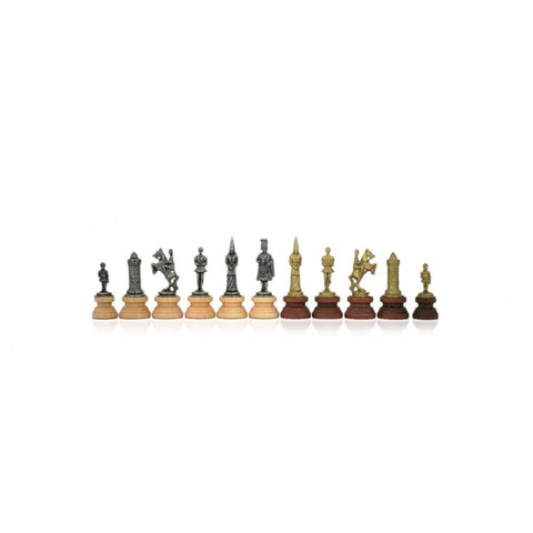 Camelot Chess Pieces, Metal & Wood, Gold/Silver Plated, Italian Made, King 9cm