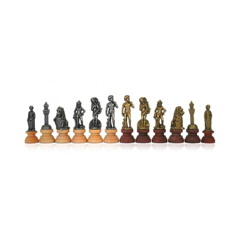 Florentine Chess Pieces, Handcrafted, Gold & Silver, Made in Italy, King 8.3cm