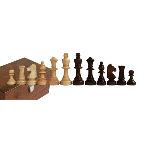 Classic Handcrafted Wooden Chess Pieces Set with Walnut Box, Italian King 9cm