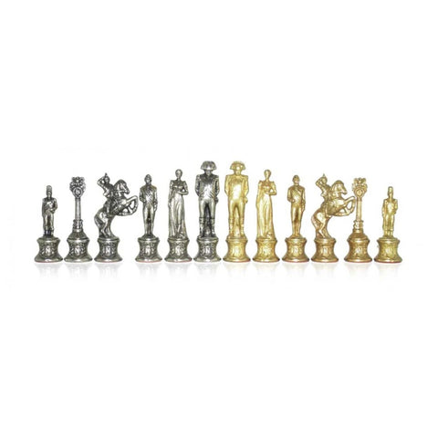 Napoleon Metal Chess Pieces, Gold & Silver Plated, Made in Italy, 8.2cm King