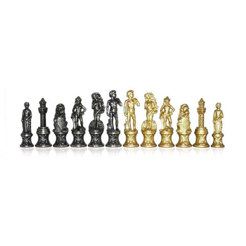 Italian Florentine Metal Chess Pieces, Gold & Silver Plated, King 8.3cm