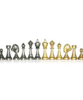 Gold & Silver Plated Metal Chess Pieces, Handcrafted, 7.5cm King, Italian Made