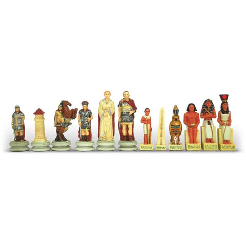 Romans vs Egyptians Chess Pieces, Hand-Painted Resin, Made in Italy, King 8cm