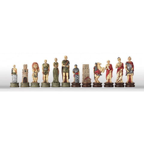 Romans vs Gladiators Chess Pieces, Hand-Painted Resin, 8cm King, Made in Italy