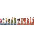 Water vs Fire Chess Pieces Set, Hand-Painted Resin, 8cm King, Made in Italy