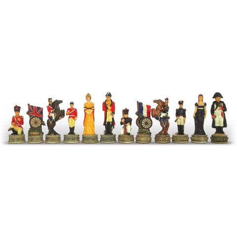 Waterloo Battle Chess Pieces Set, Hand-Painted Resin, King 8cm, Made in Italy