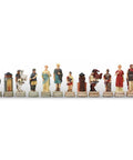 Greek vs Roman Chess Pieces Set, Hand-Painted Resin, 8cm King, Made in Italy