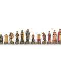 Historical Camelot Chess Pieces Set, Hand-Painted Resin, 8cm King, Italy