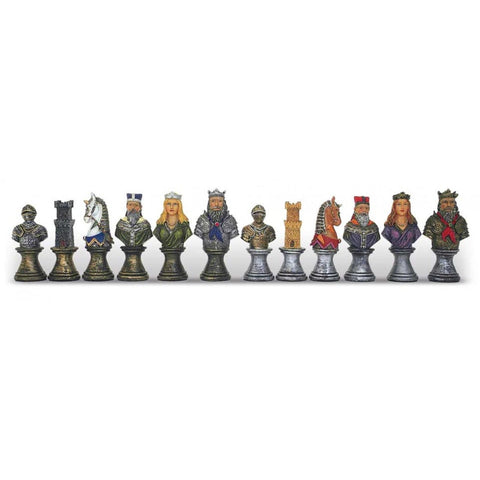 Medieval Chess Pieces Set, Hand-Painted Resin, Made in Italy, King 8cm