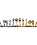 Italian Brass Chess Pieces Set, Gold & Silver Plated, Classic, 7.5 cm King
