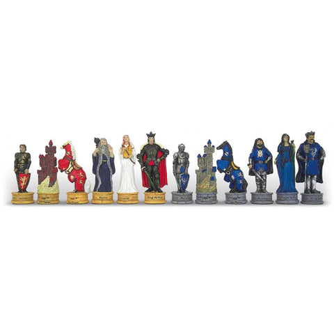 Historical King Arthur Chess Piece, Hand-Painted Resin, 8cm, Made in Italy