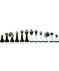 Handcrafted Metal & Wood Chess Pieces Set, Black/White, 7.5cm King, Italy