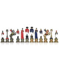Hand-Painted Metal Napoleon Chess Pieces Set, Made in Italy, 8.2 cm King