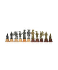 Landsknecht Chess Pieces Set, Metal & Wood, Gold/Silver, Handmade in Italy