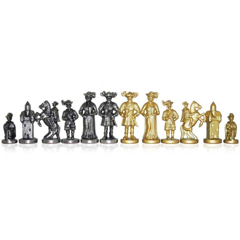 Landsknecht Metal Chess Pieces, Gold/Silver Plated, Made in Italy, King 8.7cm