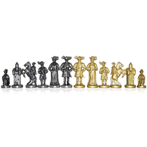Landsknecht Metal Chess Pieces, Gold/Silver Plated, Made in Italy, King 8.7cm