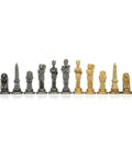 Handcrafted Egyptian Metal Chess Pieces Set, Gold Silver Plated, Italy
