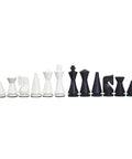 Modern Acacia Chess Pieces, Handmade Black & White, King 7.6 cm, Made in Italy