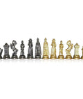Mary Stuart Metal Chess Set, Handcrafted, Gold & Silver Plated, Made in Italy