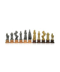 Mary Stuart Chess Pieces Set, Handmade Metal & Wood, Gold/Silver, Italian, 11cm