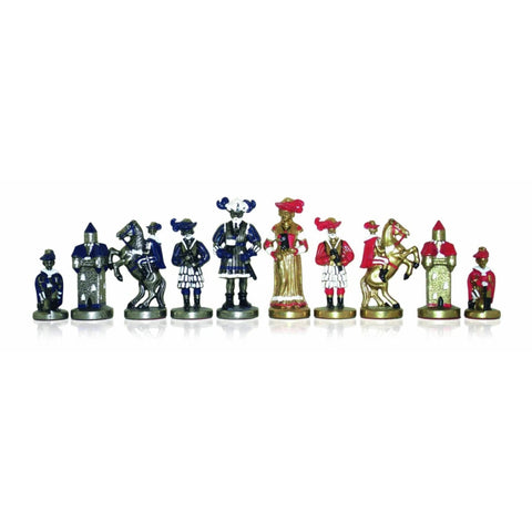 Landsknecht Hand-Painted Metal Chess Pieces, Made in Italy, King 8.7 cm