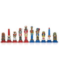 Hand-Painted Metal Napoleon Chess Set, Historical, Made in Italy