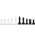 Weighted Wooden Chess Pieces, Black & White, 7.6cm King, Made in Italy