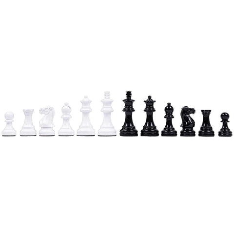 Weighted Wooden Chess Pieces, Black & White, 7.6cm King, Made in Italy