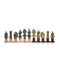 Roman Chess Pieces Set Metal & Wood Gold Silver Plated Handmade Italy