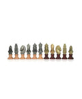 MONCADA Handmade Historic Chess Pieces, Metal & Wood, Gold Silver Plated, Italy