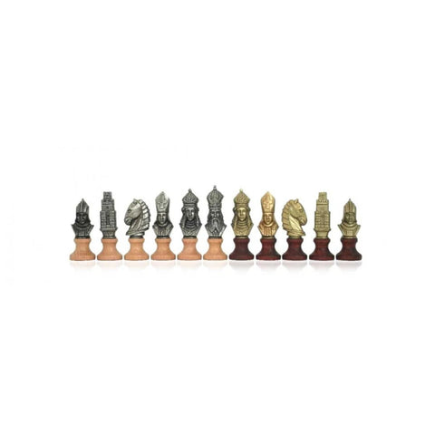 MONCADA Handmade Historic Chess Pieces, Metal & Wood, Gold Silver Plated, Italy