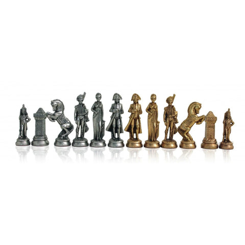 Napoleon Metal Chess Pieces Set, Gold & Silver Plated, Italian, King 10cm