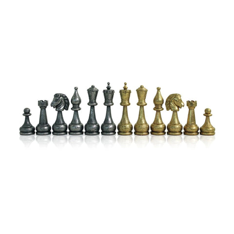 Classic Metal Chess Pieces, Gold & Silver Plated, King 10 cm, Italy