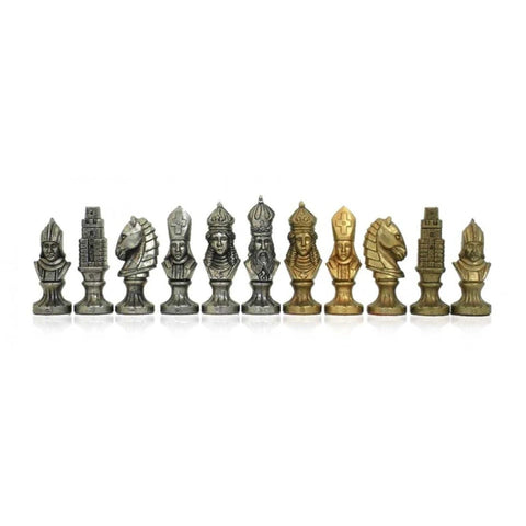 MONCADA Metal Chess Pieces, Gold & Silver Plated, Handmade in Italy, King 9.3 cm