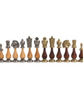 Handmade Metal & Wood Chess Pieces Set, Gold/Silver Plated, 10.3cm King, Italy