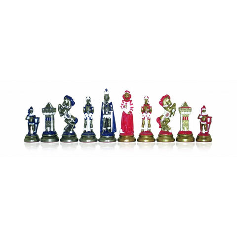 Mary Stuart Historical Hand-Painted Metal Chess Set, Made in Italy