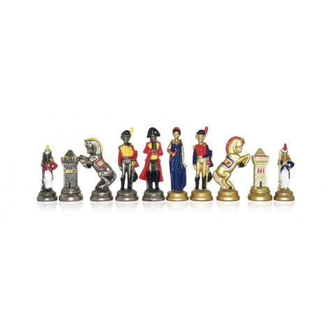 Napoleon Metal Chess Pieces, Hand-Painted, Made in Italy, 10cm King