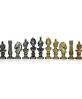 Roman Metal Chess Pieces Set, Gold & Silver Plated, Handmade, Italy