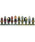 MONCADA Hand-Painted Metal Chess Pieces, Historical Set, Italy