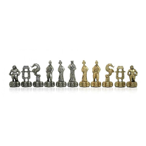 Samurai Metal Chess Pieces, Gold & Silver Plated, Made in Italy, King 10cm