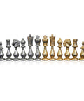 Classic Gold & Silver Metal Chess Pieces Set, Handmade Italian, King 10cm