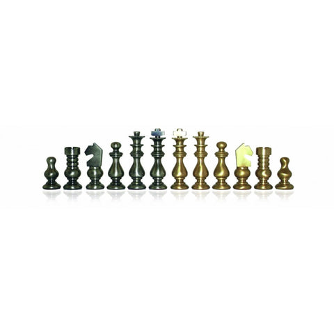 Italian Brass Chess Pieces, Handcrafted Gold & Silver Plated, 6.5cm King