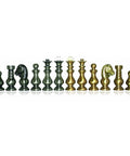 French Brass Chess Pieces Set, Handmade, Gold & Silver Plated, Italy, King 7.5cm