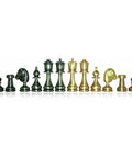 Italian Brass Chess Pieces Set, Handcrafted, Gold & Silver Plated, King 7.5cm
