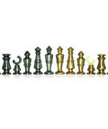 Modern Brass Chess Pieces Set, Gold & Silver Plated, Handcrafted, 7.3cm King